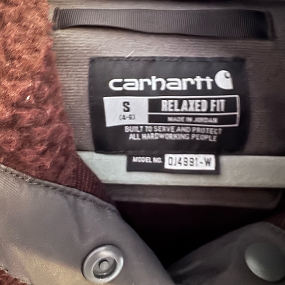 Carhartt Dark Brown Sherpa Jacket with Gray Trim - Picture 3 of 7